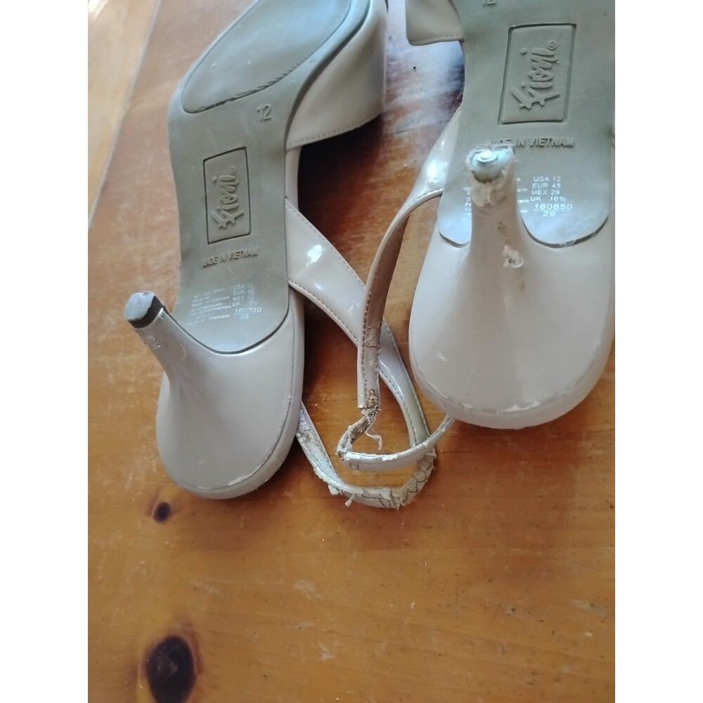 FIONI Women’s Beige Pointed Toe Slingback Heels US 12 Used Relax Cosplay Boho - Picture 8 of 9